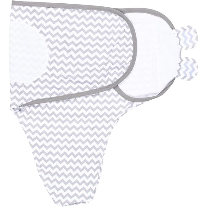 BaeBae Goods Swaddle Blanket, Adjustable Infant Baby Swaddling Wrap Set of 4, Baby Swaddling Wrap Blankets for Boys and Girls Made in Soft Cotton (Grey Arrows, 0-3 Months)
