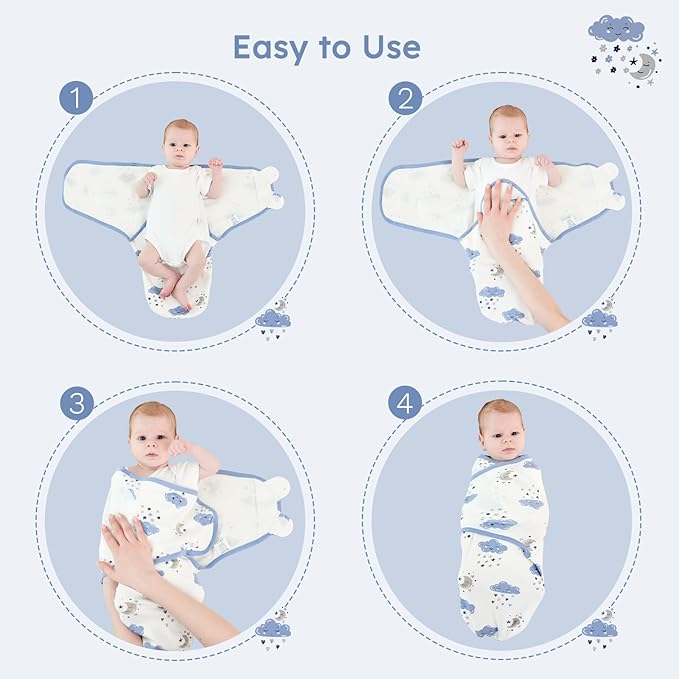 Yoofoss Baby Swaddles for Newborns 100% Organic Cotton, Adjustable Swaddle Sleep Sack 3-6 Months Newborn Swaddle Sack, Breathable Soft(Medium)
