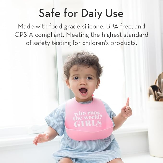 Bella Tunno Wonder Bib - Adjustable Silicone Baby Bibs for Girls, Durable and Waterproof BPA Free Silicone, Darling
