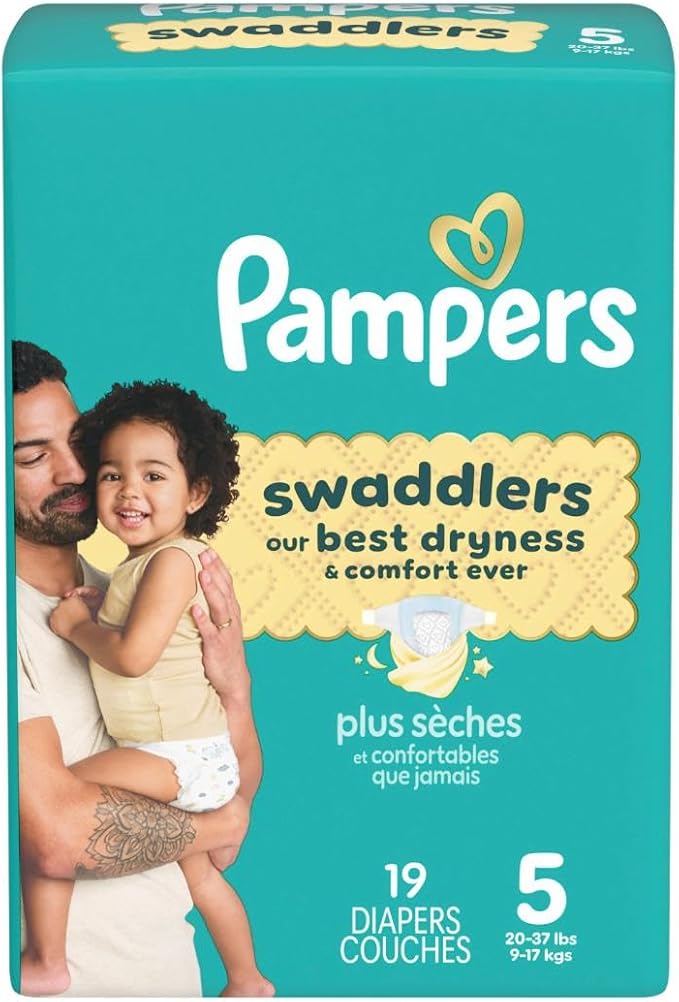 Pampers Baby Diapers - Swaddlers - Size 5, 19 Count, Ultra Absorbent Disposable Infant Diaper