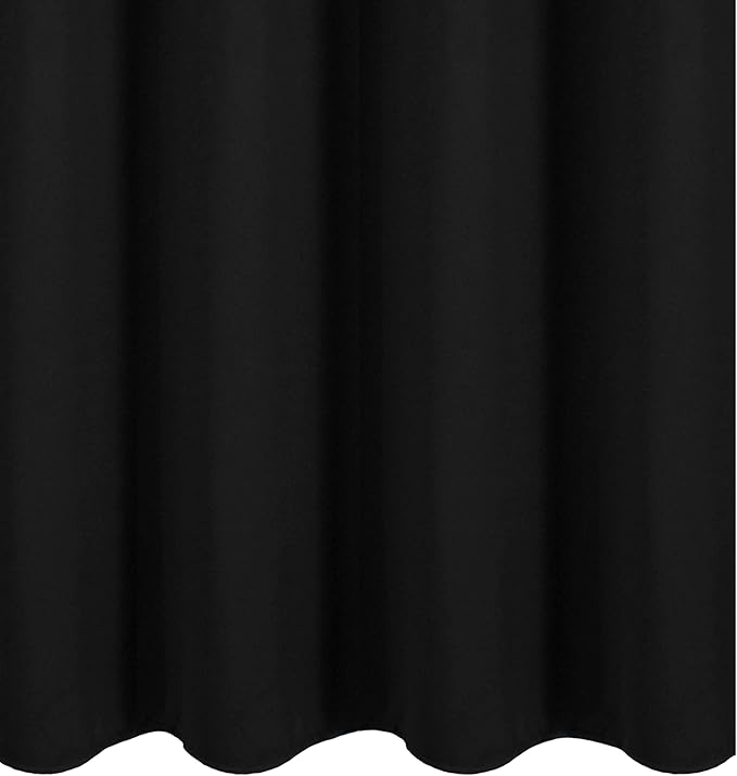 LEMOMO 100% Blackout Curtains 66 x 84 Inch Black Curtains 2 Panels Darkening Thermal Insulated Bedroom Curtains