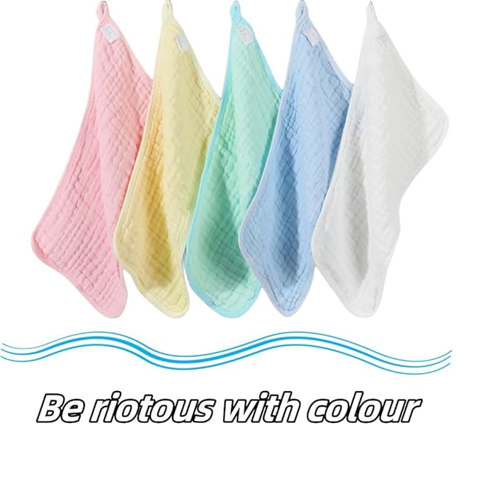 norinori Baby Burp Cloths Muslin Washcloths 6Pack - Muslin Burp Cloths Large 20''x10'' Extra Soft Absorbent Baby Burp Rags for Newborn 100% Cotton for Boys Girls Gift 6 Layers Machine Washable