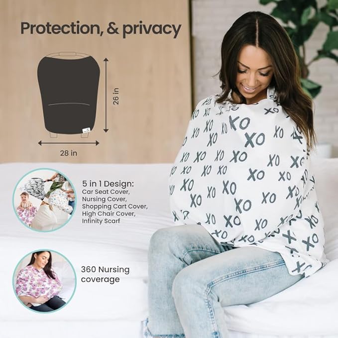Ferra Multi-Use Cover: Car Seat, Nursing & Stroller Cover - Stretchy Fabric, All-Season, Stylish Designs