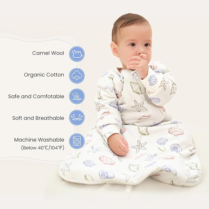 kaiya baby Unisex Sleeping Bag for Babies and Toddlers 2.5 Tog Sleep Sack, Long Sleeve Sleep Sack, Wearable Blanket Baby