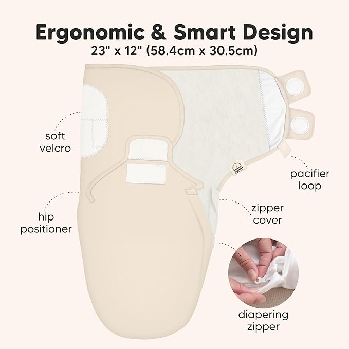 Baby Swaddle Sleep Sacks with Zipper - 3-Pack Swaddles for Newborns 0-3 Months, Infant, Baby Girls, Boys, Soft & Durable Newborn Sleep Sack, Easy Diaper Change Swaddling Blanket (Bumble Bear)