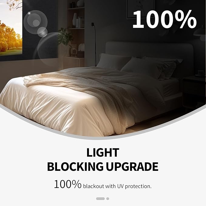 100% Upgraded Blackout Curtains for Bedroom, Rod-Free Hook&Loop Portable Blackout Shades for Travel, Black Out Window Cover No Drill Cuttable for Bedroom, Nursery, Media Room,Grey,57 * 79in