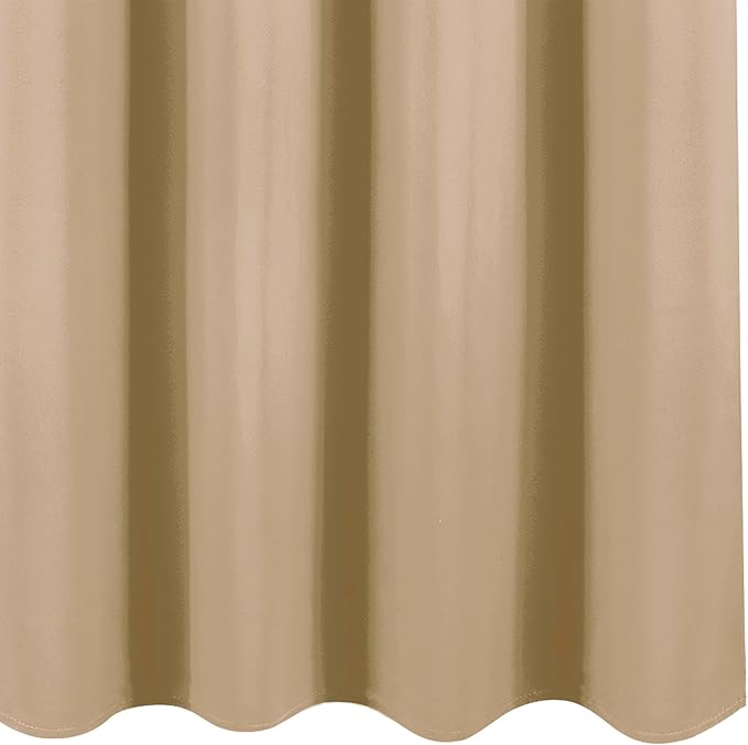 LEMOMO Blackout Curtains 52 x 72 Inch Beige Curtains 2 Panels Darkening Thermal Insulated Bedroom Curtains