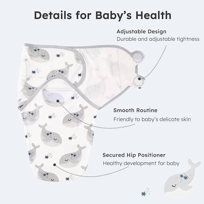 Yoofoss Baby Swaddles for Newborns 100% Organic Cotton, Adjustable Swaddle Sleep Sack 0-3 Months Newborn Swaddle Sack, Breathable Soft(Small)
