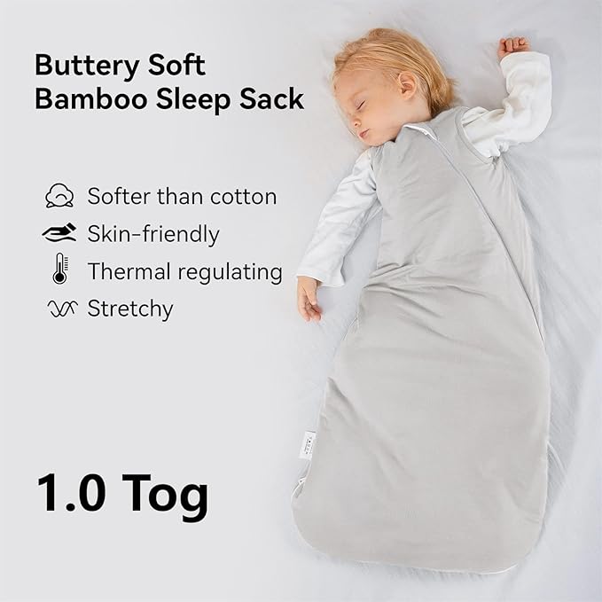 BubblePanda Rayon Made from Bamboo Sleep Sack 18-24 Months 1.0 Tog Soft Toddler Sleeping Sack 2t for Babies 2-Way Zipper Baby Wearable Blanket