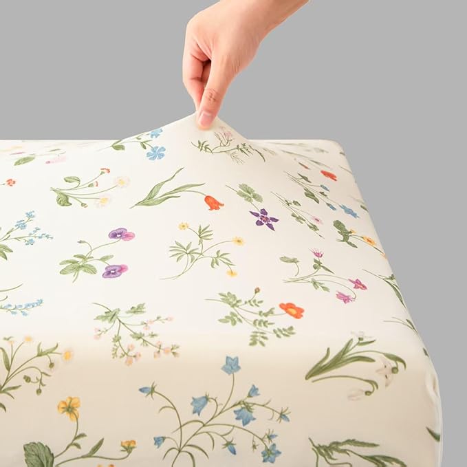 SDIII Floral Pack N Play Sheets Fitted 2 Pack Stretchy Microfiber Jersey Knit Flower Mini Crib Sheets for Mattress 38x26 Soft Toddler Playard Bedding