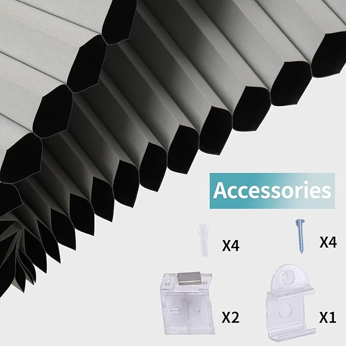 MYshade Cordless Blackout Window Blinds & Shades Pull Down Room Darkening Window Shades Light Blocking Honeycomb Cellular Shade for Indoor Windows Easy to Install 27 inch Wide, H72 White Blinds