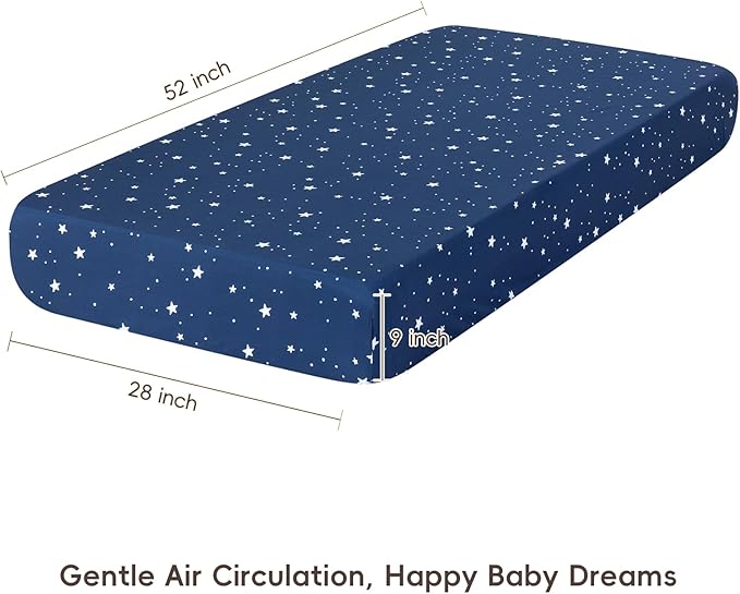 david's kids 3 Pack Fitted Crib Sheets, Ultra Soft Breathable Comfortable Baby Sheet Set for Boys Girls Neutral, 28x52 Inch Fits Standard Crib and Toddler Mattresses, Space