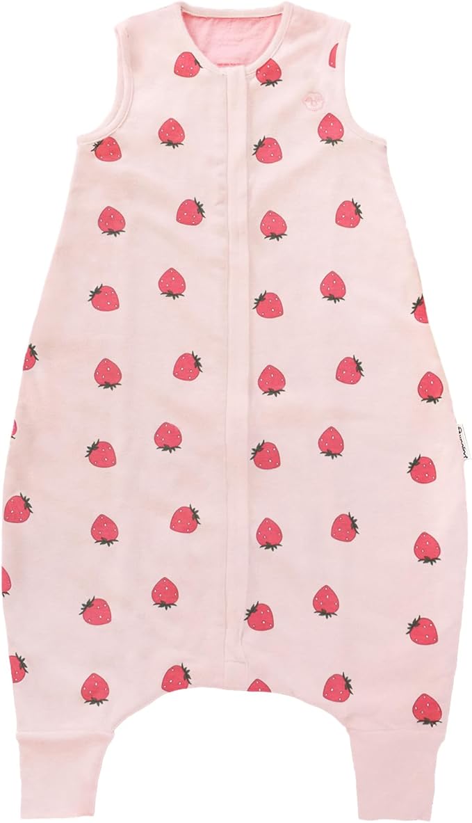 Woolino 4 Season Baby Sleep Bag with Feet Opening, Australian Merino Wool and Organic Cotton, Toddler Sleeping Bag, 6-18mo, Strawberry