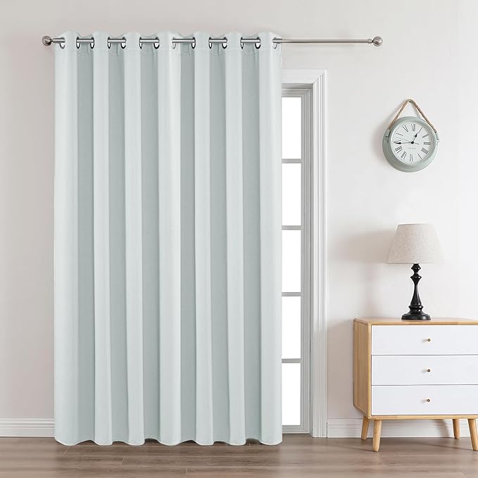 Joydeco White Curtains 90 Inches Long 1 Panel, Thermal Insulated Long Curtains& Drapes 1 Piece, Room Darkening Grommet Drapes for Living Room Bedroom Window (W70 x L90 Inch, Greyish White)