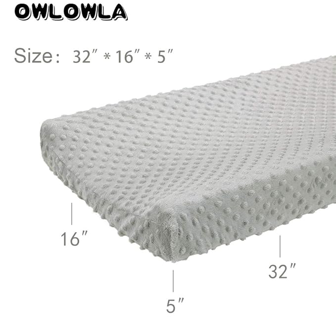 Owlowla Changing Pad Cover, Soft Minky Dots Changing Table Sheets for Baby Boy and Girl(White)