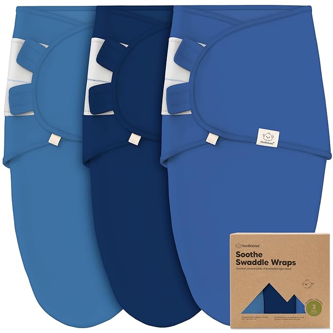 3-Pack Organic Baby Swaddle Sleep Sacks - Swaddles for Newborns, Infant 0-3 Months, Baby Girls, Boys, Soft & Snug Newborn Sleep Sack, Nursery Swaddling Blankets (Frost)