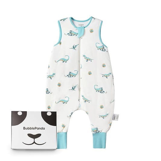 BubblePanda Rayon Made from Bamboo Toddler Sleep Sack with Feet 1.0 Tog Ultra Soft Toddler Sleeping Sack 3t-4t Sleep Bag Walker Quilted Wearable Blanket with Legs 2-Way Zipper Lightweight Extra Long
