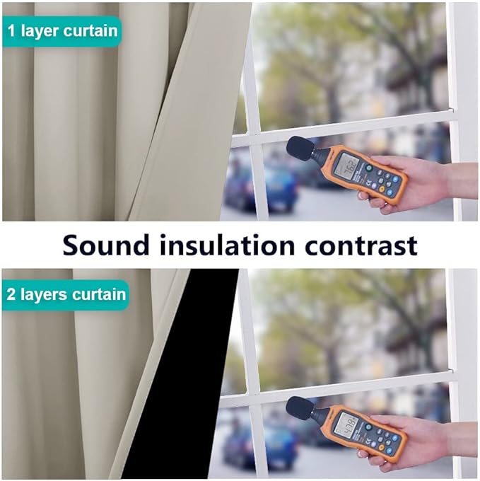 NICETOWN 100% Blackout Curtains 54 inches Long, Double-Deck Completely Blackout Window Treatment Thermal Insulated Lined Drapes for Small Window (Natural, 1 Pair, 46 inches Width Each Panel)