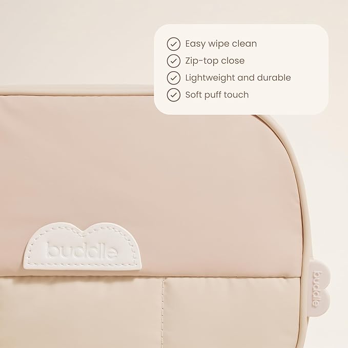 Buddle Bum Bag, Small Diaper Caddy Tote, Holds All Baby Diapering Essentials, Water-Resistant, Multi-Functional, Neutral Color, 1 Count