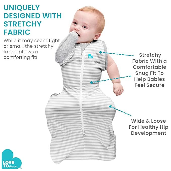 Love to Dream Swaddle Up™ Transition Bag, 1.0 TOG, 13-19 lbs, Stage 2, Zip-Off Wings, Gently Help Baby Transition from Being Swaddled to Arms Free when showing signs of rolling, Powder Pink Twinkle