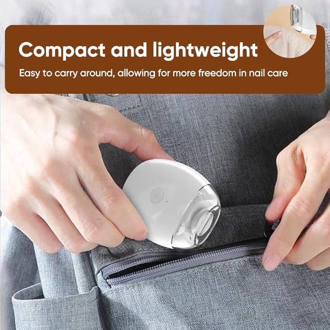 Saker Electric Automatic Nail Clipper & Grinder, Rechargeable Fingernail Trimmer with LED Light, 3-Speed Quiet Nail Care Tool for Adults, Seniors & Babies (1PC)