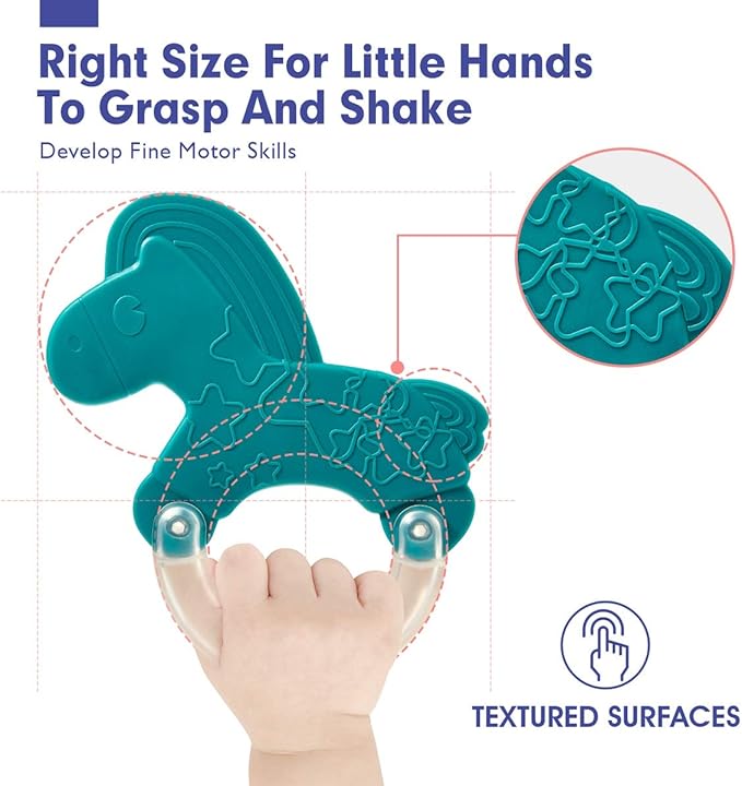 hahaland Baby Toys 0-6 Months - Baby Rattles Teething Toys 3-6 Months, Newborn Infant Toys 6-12 Months, Teether Grasping Shaker Toy Baby Gifts 6 5 4 3 Month Old Must Haves Montessori Rattle for Babies