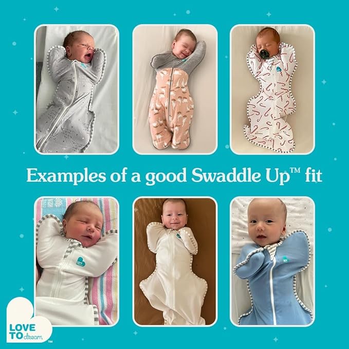 Love to Dream Swaddle Up, Arms Up Position, Light and Ultra Breathable Cotton, Versatile Wearable Blanket Spring, Summer, Sleep Bag - 0.2TOG, 5-8.5lbs, You are My White