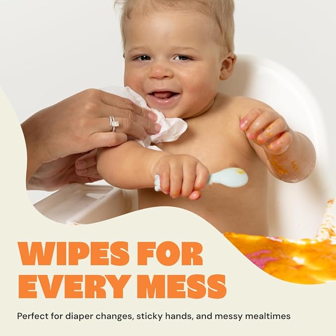 DYPER Newborn Sensitive Baby Wipes Unscented (224 Count), 99.9% Water-Based, Plant-Based & Hypoallergenic - Gentle for Sensitive Skin, Plastic-Free Multi-Use Wet Wipes (Pack of 4) Packaging May Vary