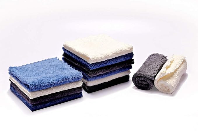 Kyapoo Baby Washcloths 12 Pack 12x12 Inches Microfiber Coral Fleece Extra Absorbent and Soft for Newborns, Infants and Toddlers-3