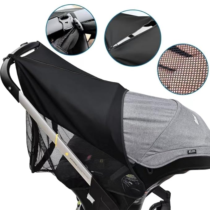 Stroller Sun Shade, Extension Compatible with Doona Infant car seat Stroller, 360° Sun Shade Baby Car Seat Attachment for Sun Cover, Wind, and Bug Protection