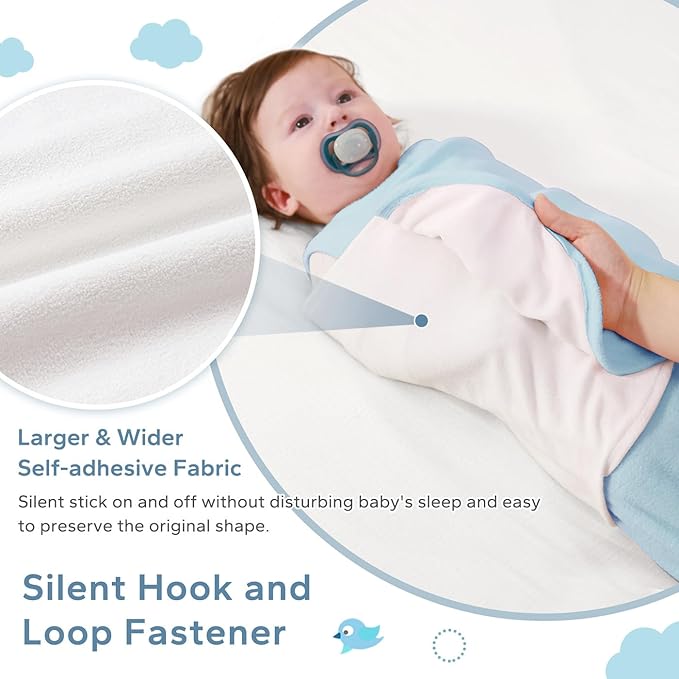 ZIGJOY Swaddle Sleep Sack Newborn 1.5 Tog Fleece Wearable Blanket Baby 0-6 Months - Lightweight MicroFleece Winter Sleeping Sacks Bag for Infant Girl Boy Gifts, Blue