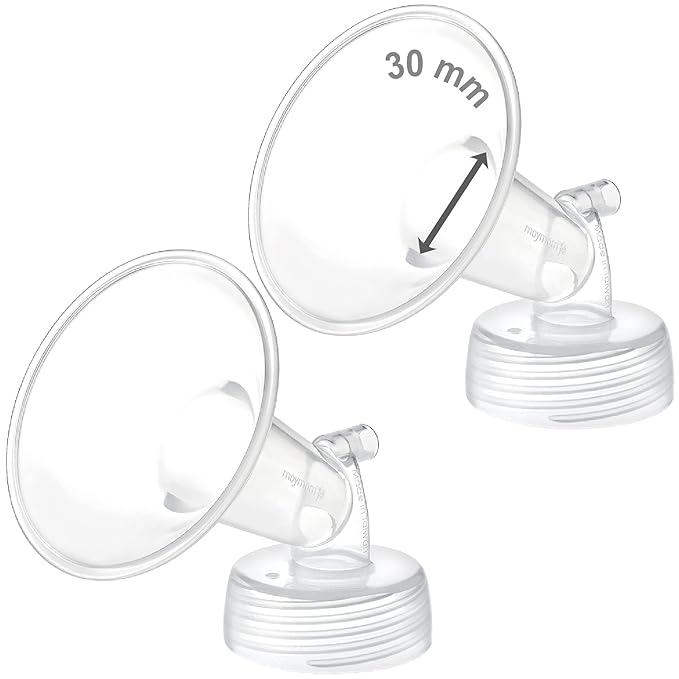 Maymom Wide Neck Pump Part for Spectra S1/S2 Pumps; Incl Wide Mouth Flange; Not Original Spectra Flange; Replaces Spectra Shield (30 mm Two Flanges)