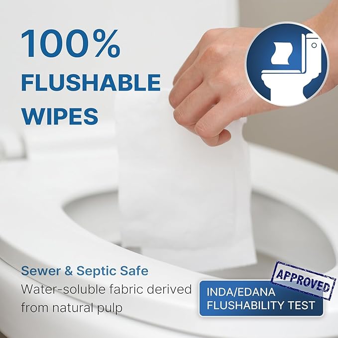 BEBESUP- Korea’s #1 Flushable Wipes- 100% Plant-Based Hypoallergenic Biodegradable 99% Water-Based Extra-Thick Organic Wipes Unscented for sensitive skin Flip-Top (1 Pack)