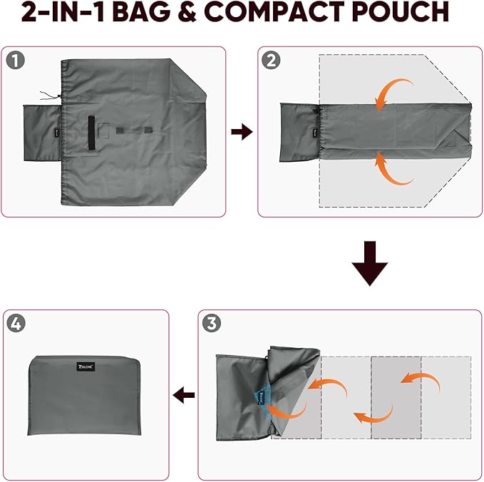 BALEINE Car Seat Travel Bag for Airplane, Water-Resistant Car Seat Bags for Air Travel, Foldable Cover with 3 Handles, Fits Toddler Carseat, Convertible and Booster Seats (Gray)