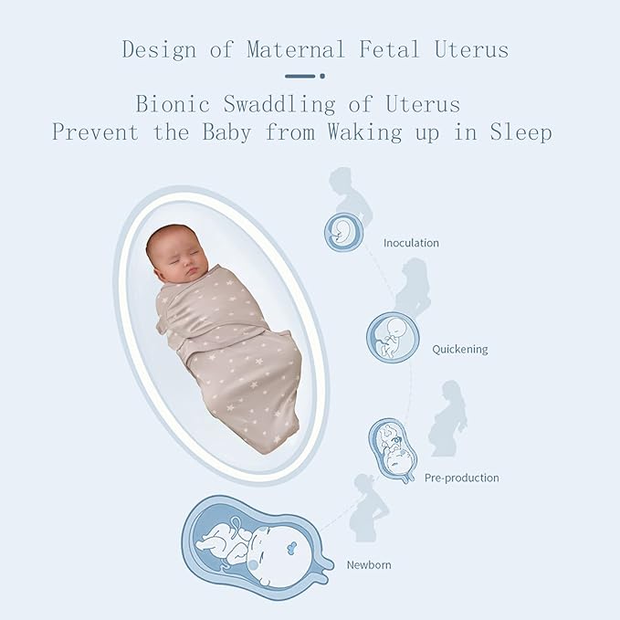 insular Baby Swaddle Wrap, Swaddle Blanket for Newborn and Infant, Adjustable Swaddling Set for Boy and Girl, Soft Cotton Baby Sleep Sack 3 Pack, Beige Duck, Medium(3-6 Month)