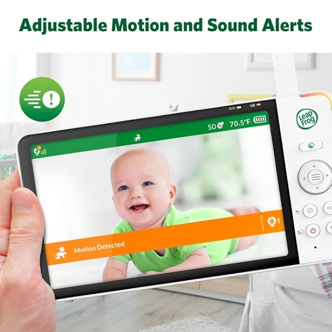 LeapFrog Color Night Vision Video Baby Monitor with 7" HD 1080P, 360° Pan & Tilt, 8X Zoom, Night Light, Humidity & Temperature Sensor, Up to 1000ft Long Range, Secure Transmission: LF920HD