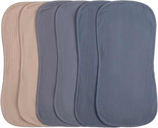 COOROBIN Muslin Burp Cloths 20" x 10",100% Cotton Pack of 6r, Extra Soft and Absorbent,Suitable for both boys and girls