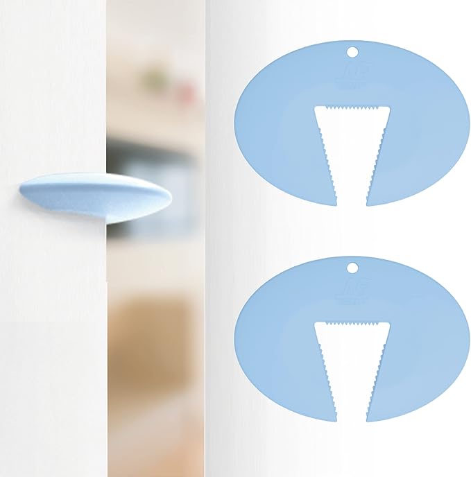 Door Pinch Guard and Door Slam Stopper, Durable Silicone Door Finger Pinch Guard, Prevents Finger Pinch Injuries, Slamming on Even Heavy Doors, Door Safety for Kids, 2 Packs Blue Basic.
