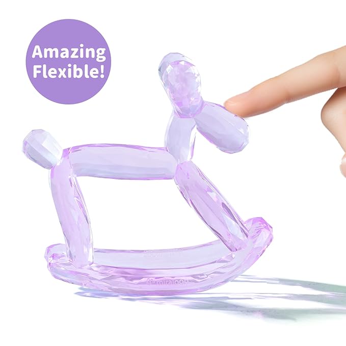 Crystal Jelly Baby Teether – Teething Toys 3-6 Months Food Grade Silicone Teether with Storage Box and Pacifier Clip, Safe for Babies (Amethyt Clip+Box)