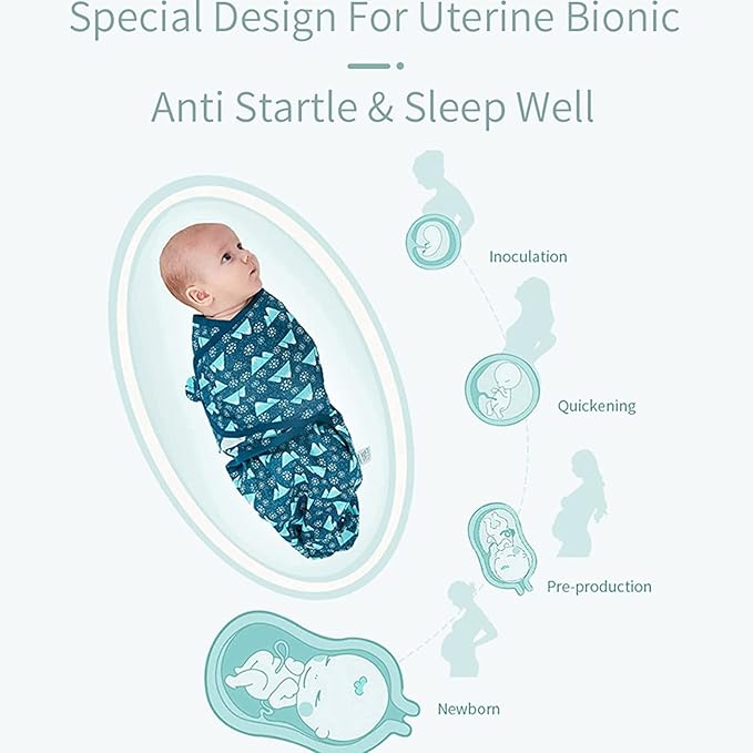insular Baby Swaddle Wrap, Swaddle Blanket for Newborn and Infant, Adjustable Swaddling Set for Boy and Girl, Soft Cotton Baby Sleep Sack 3 Pack, Bear, Medium(3-6 Month)