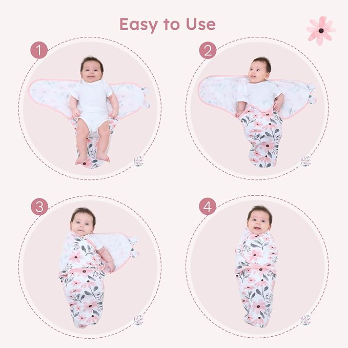 Yoofoss Baby Swaddles for Newborns 100% Organic Cotton, Adjustable Swaddle Sleep Sack 3-6 Months Newborn Swaddle Sack, Breathable Soft(Medium)