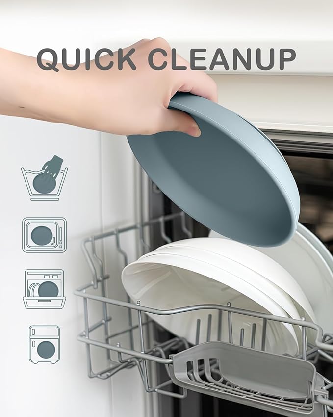Onyucean Classic Silicone Suction Plates for Toddler Baby Kids (3 Pcak), BPA Free Baby Plates with Suction that Stick & Stay, Deeper Toddler Dishes Microwave & Dishwasher Safe