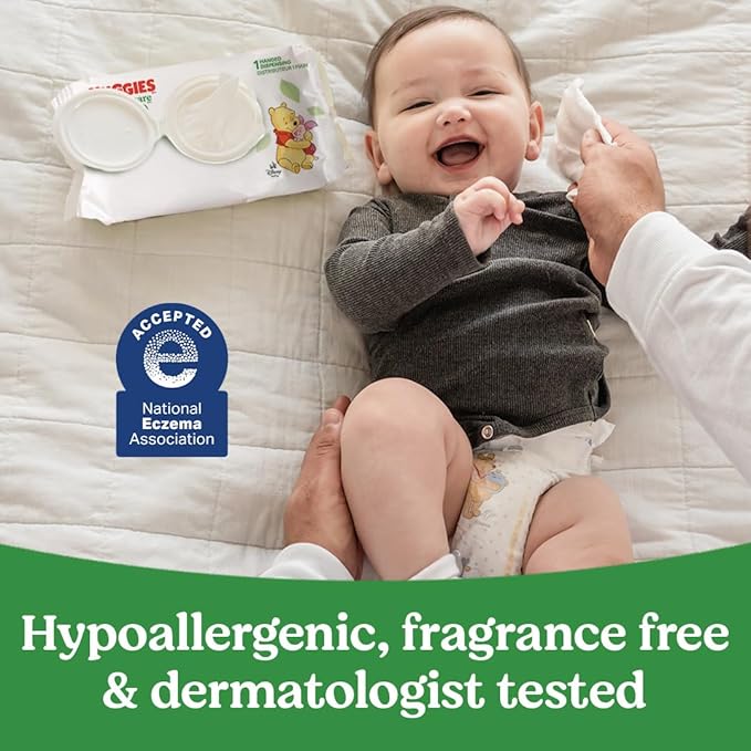 Baby Wipes, Huggies Natural Care Sensitive Baby Diaper Wipes, Unscented, Hypoallergenic, 1 Flip-Top Packs (56 Wipes Total)