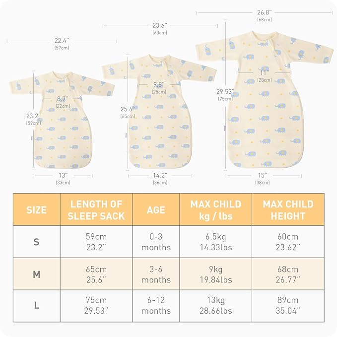 Premium Soft Cotton Transitional Swaddle Sack with Arms Up & Sleeves 0-3 Months, Mitten Cuffs, 2-Way Zipper, Sleeping Sacks for Newborns - Calms Startle Reflex, Boys & Girls Sleep Bag