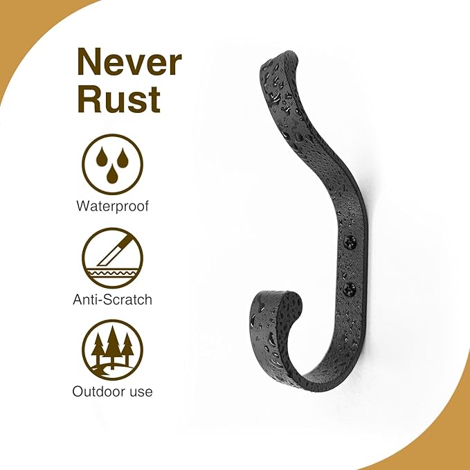 Coat Hanger Wall Mount 8-Pack - Wall Hooks for Hanging Heavy Duty