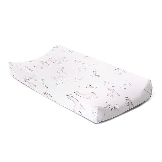 Oilo Changing Pad Cover, Breathable Turkish Cotton Fitted Jersey, 300 Thread Count, Machine Washable, Fits Standard Changing Pads (32" x 16"), Girl, Boy, & Neutral Nursery Design, Llama