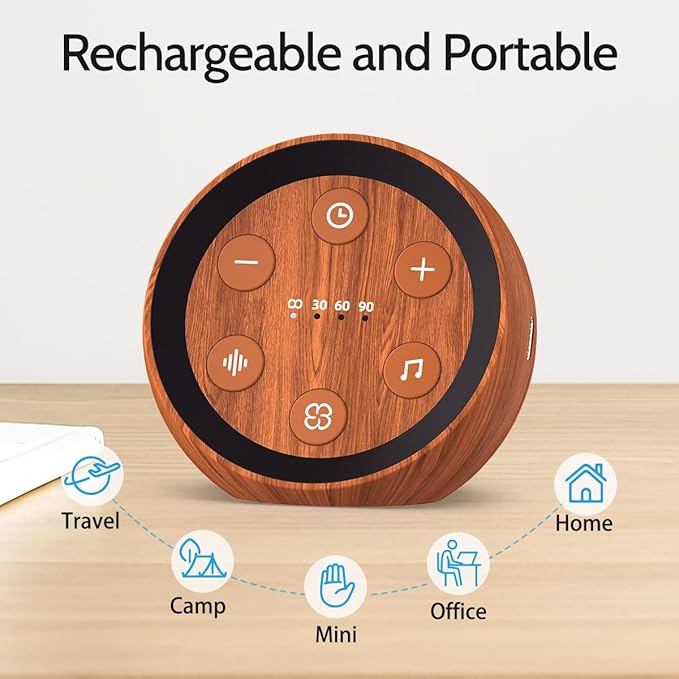 Battery Small Sound Machine White Noise Sleep Machine with 32 Calming Sounds 32 Volume Levels Portable Brown Noise Machine for Baby Kid Adult with 4 Timer for Travel Office Privacy