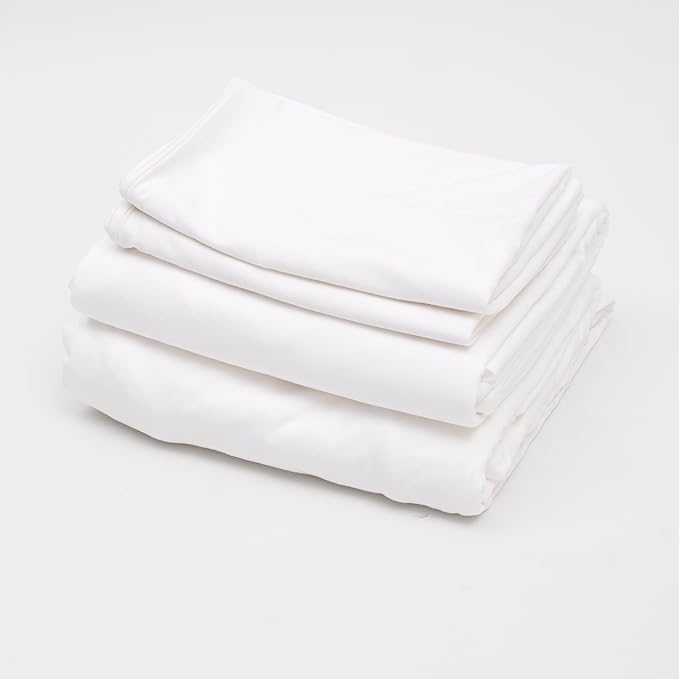100% Cotton Bed Sheet Set with Deep Pocket - T-Shirt Fabric Jersey Knit - Extra Soft - Easy Fit - 4 Piece Set with Pillowcases - All Season - Comfy – 4 pcs (White, Full)