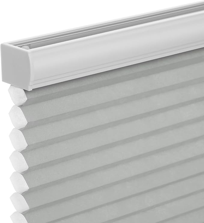 Changshade Cordless Cellular Shades, Light Filtering Honeycomb Shades for Windows, Pull Down Pleated Blinds, Easy to Install for Indoor Windows and French Doors,34.5" W x 72" H, Grey