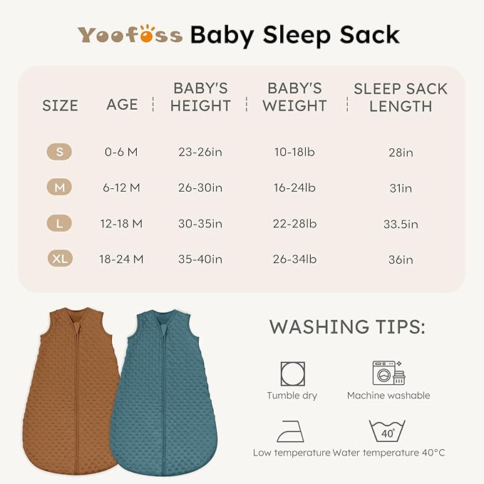 Yoofoss Fleece Baby Sleep Sack 0-6 Months with Plush Dots, TOG 1.5 Baby Wearable Blanket with 2-Way Zipper, Cotton Toddler Sleep Sack Fleece